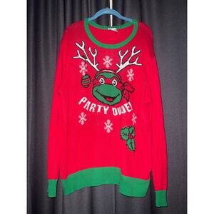 Ugly Christmas Sweater Xmas Size Large Ninja Turtles